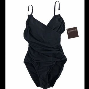 NWT draped one piece swimsuit S 4